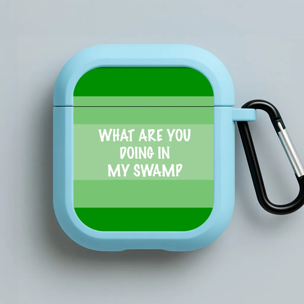 What Are You Doing In My Swamp - Green Ogre AirPods Case compact handmade neon airpods protector Portable Tech Shell