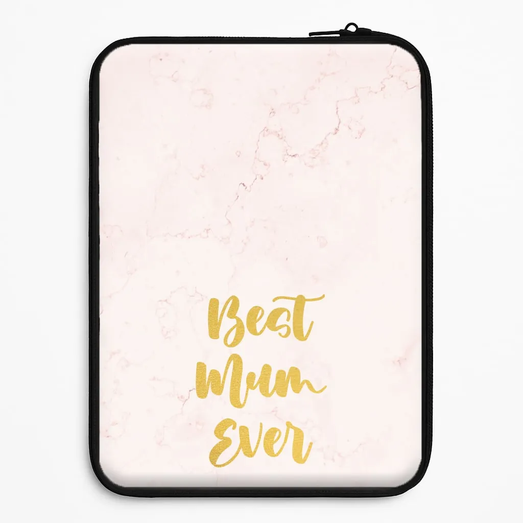 Modern Texture Look Scratchproof Surface Golden Best Mum Ever Laptop Sleeve
