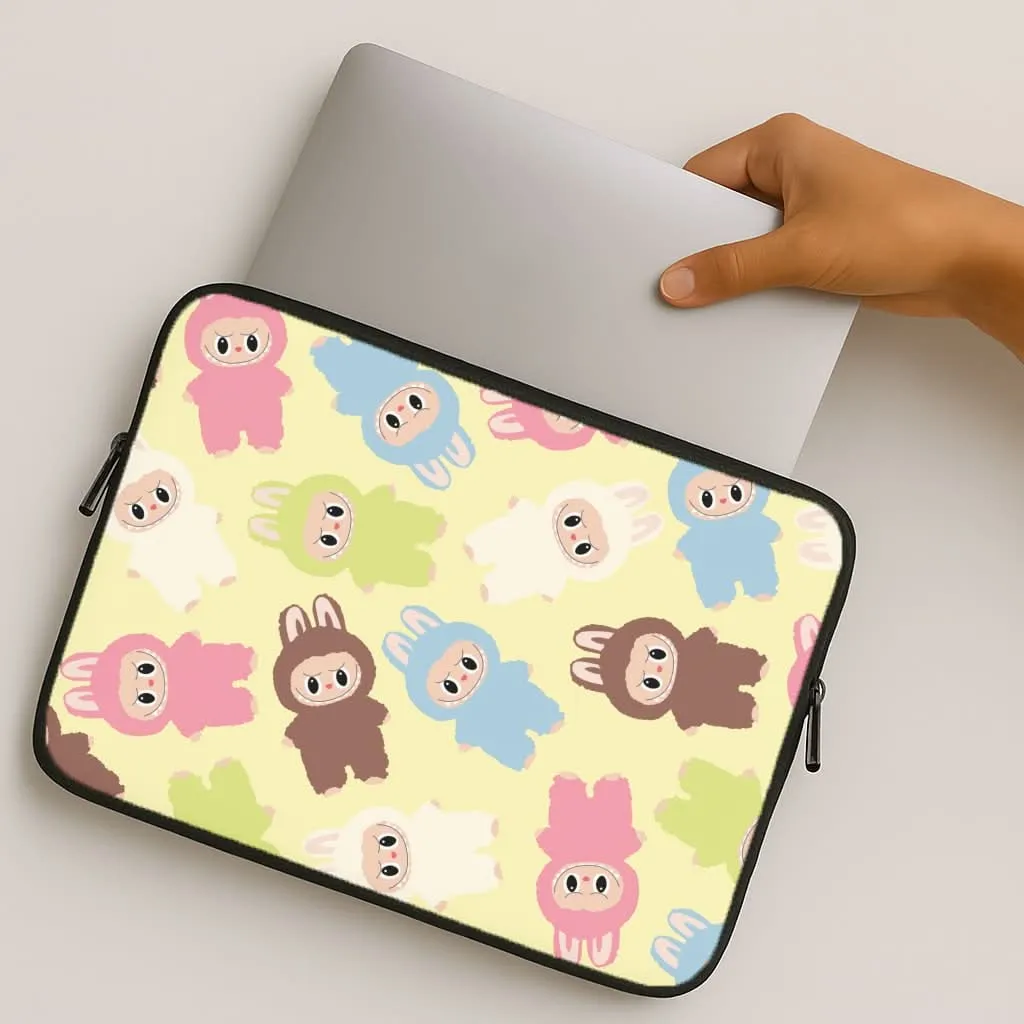 Colourful Little Monsters Pattern Laptop Sleeve Soft Material