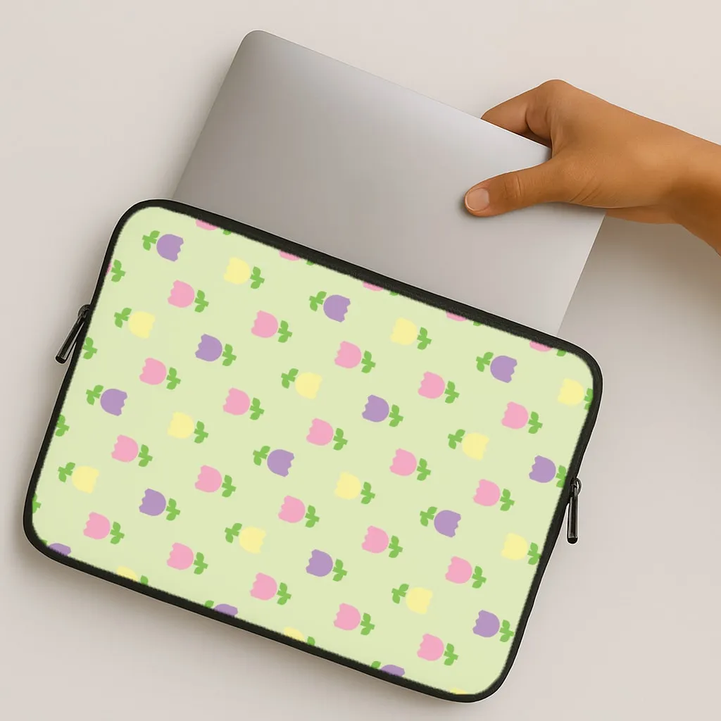 Pastel Tulips Pattern Laptop Sleeve Scratch Guard