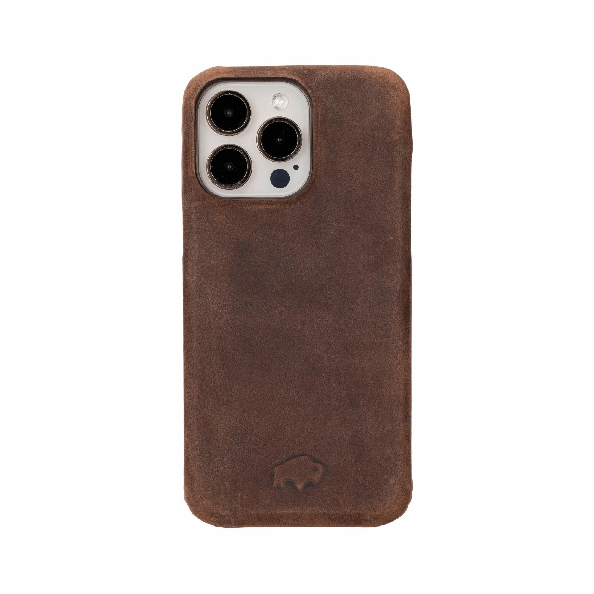 Sport Inspired Mason Full-Grain Leather MagSafe Case ?C iPhone 15 Pro Max, Distressed Coffee
