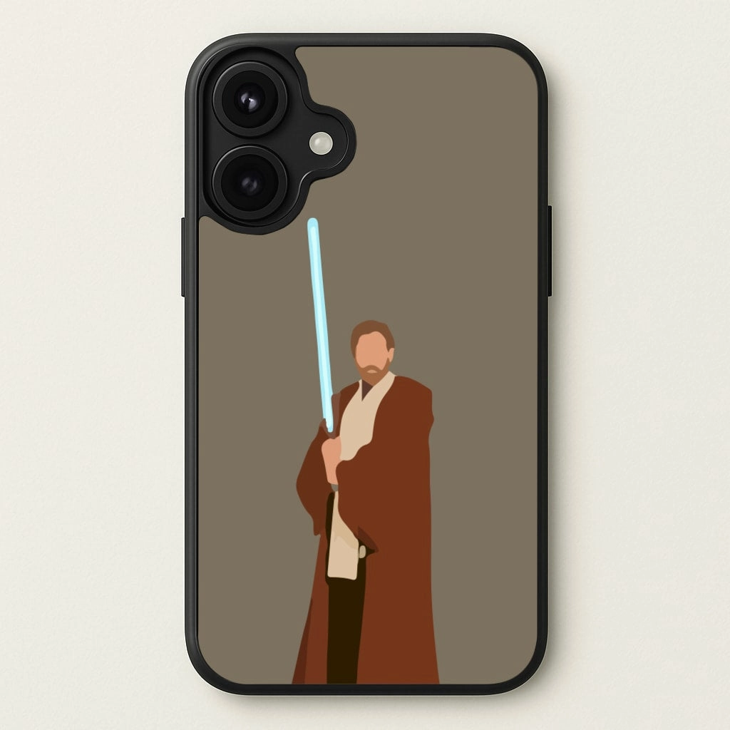 Scratch Block Stylish Look Kenobi Blue Lightsaber Phone Case
