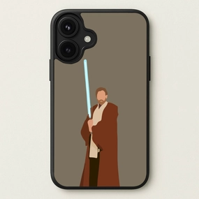 Scratch Block Stylish Look Kenobi Blue Lightsaber Phone Case
