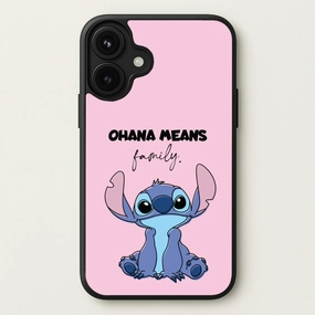 Soft Protection Edge Ohana Means Family Pink Phone Case