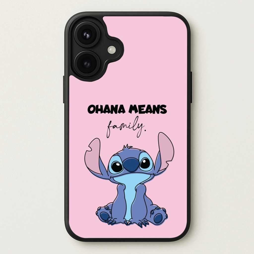 Soft Protection Edge Ohana Means Family Pink Phone Case