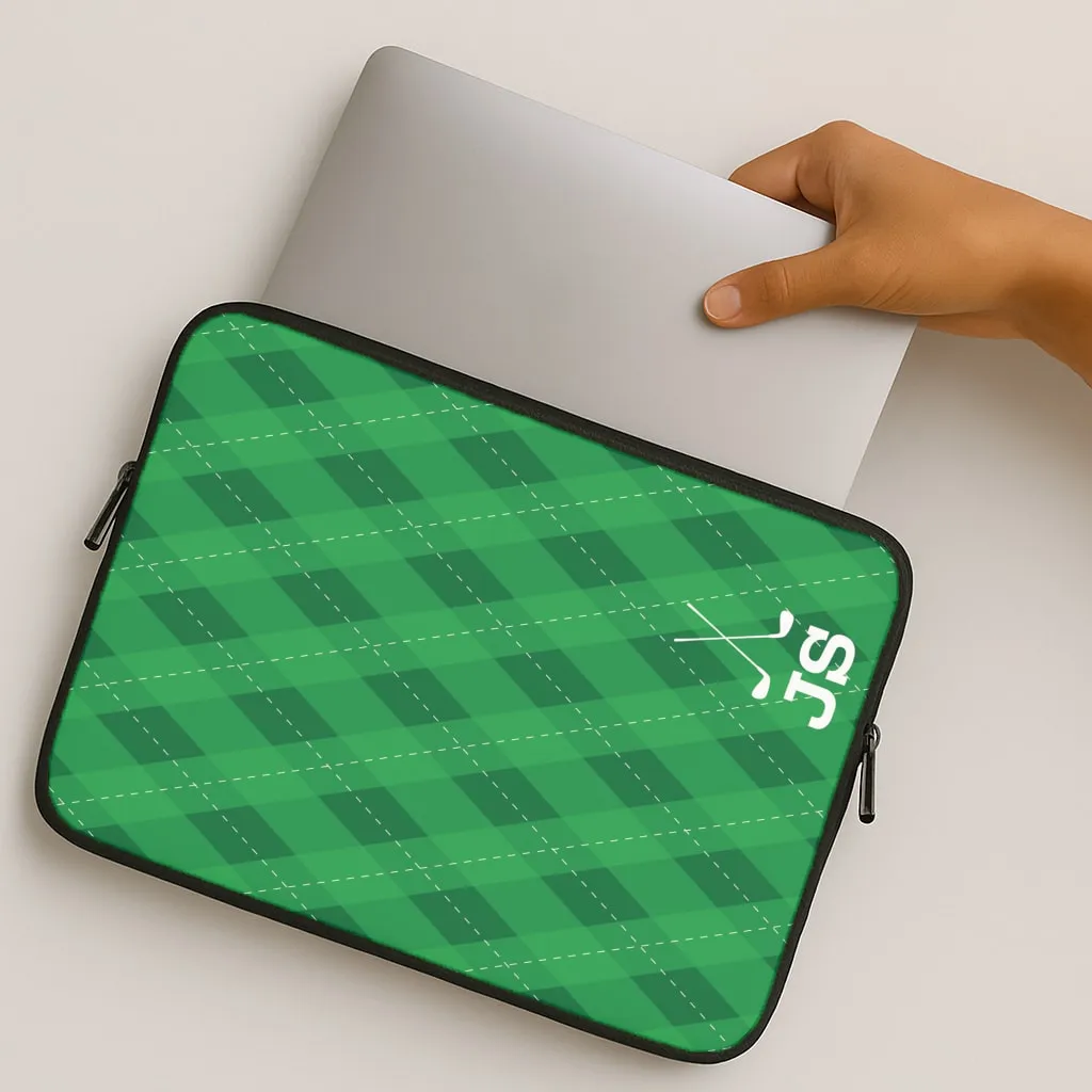 Urban Minimalism Personalised Golf Pattern Laptop Sleeve