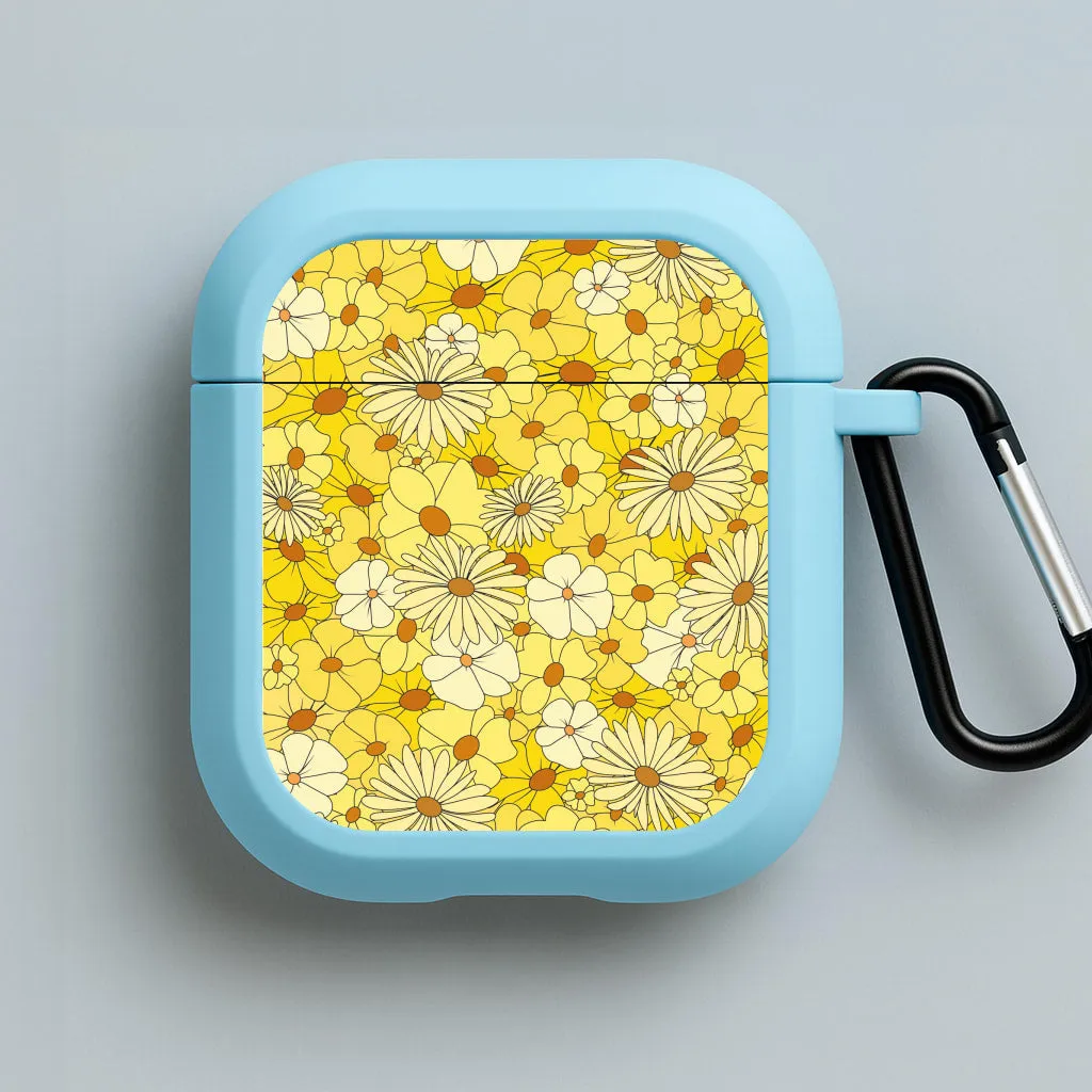 Yellow Flower Pattern - Mothers Day AirPods Case portable silicone commuter shell