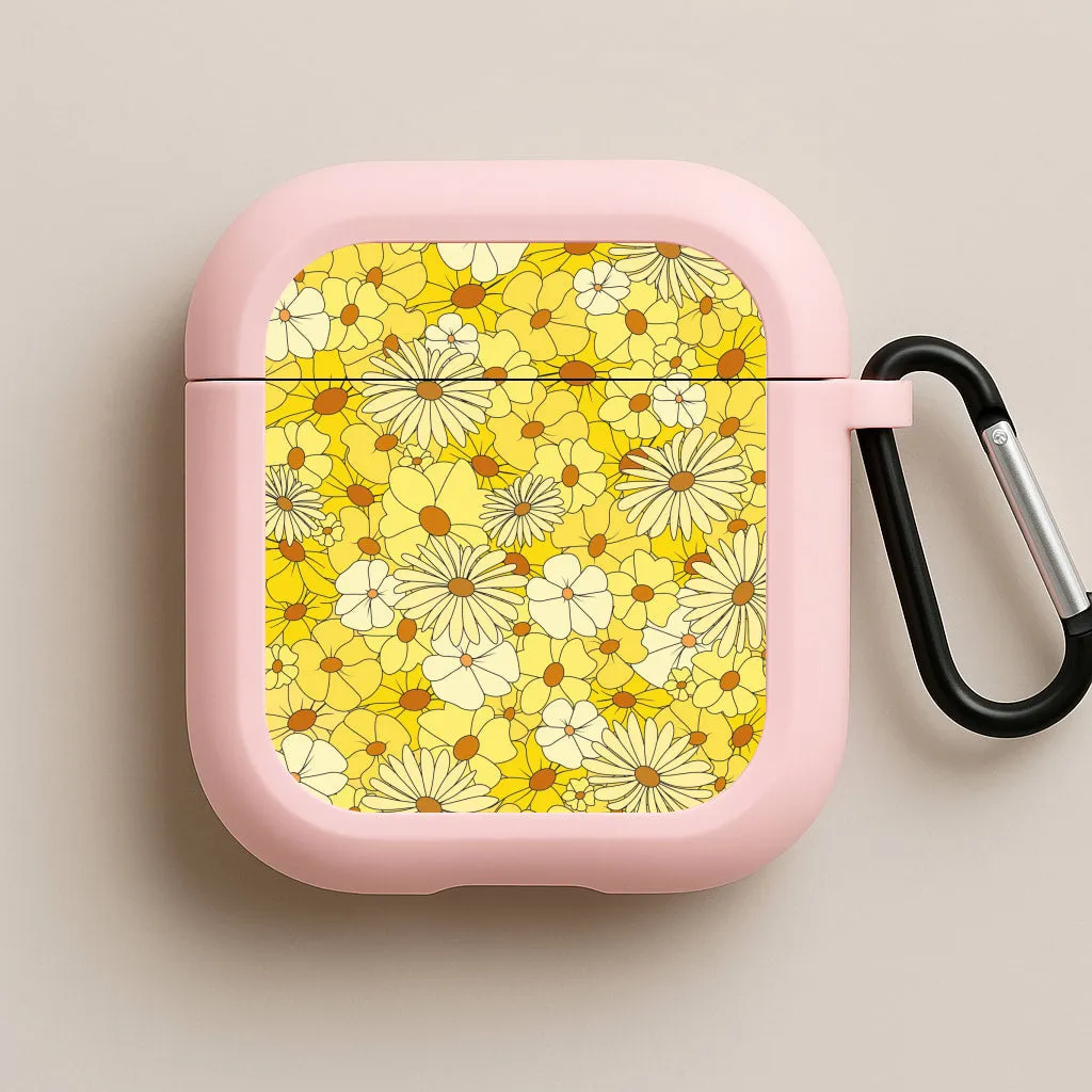 Handy Audio Storage Yellow Flower Pattern - Mothers Day AirPods Case