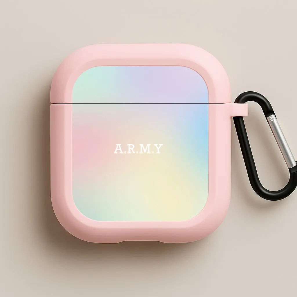 Trendy Design Protector portable gradient travel airpods protector A.R.M.Y - K Pop AirPods Case