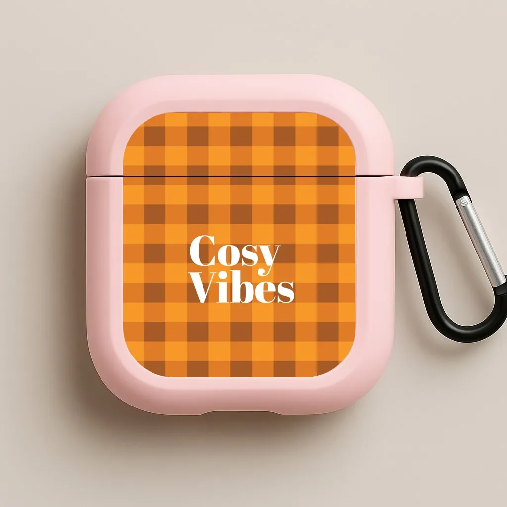 Universal Travel Organizer Checkered Cosy Vibes AirPods Case