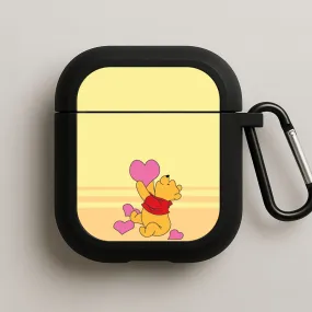 grip texture airpods cover durable ergonomic neon silicone shell Pooh Love Heart Balloons Valentine's AirPods Case