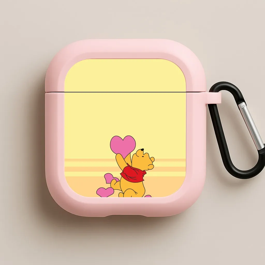 Pooh Love Heart Balloons Valentine's AirPods Case Luxury Carry Sleeve premium wireless protection