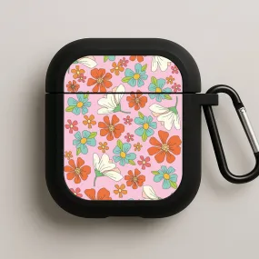 Pink Flower Pattern - Mothers Day AirPods Case Functional Silicone Grip