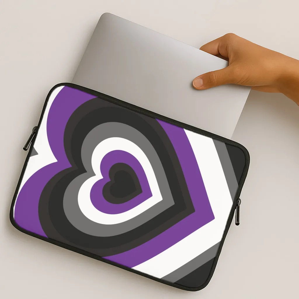 Asexual Pride Heart Laptop Sleeve Ultra light