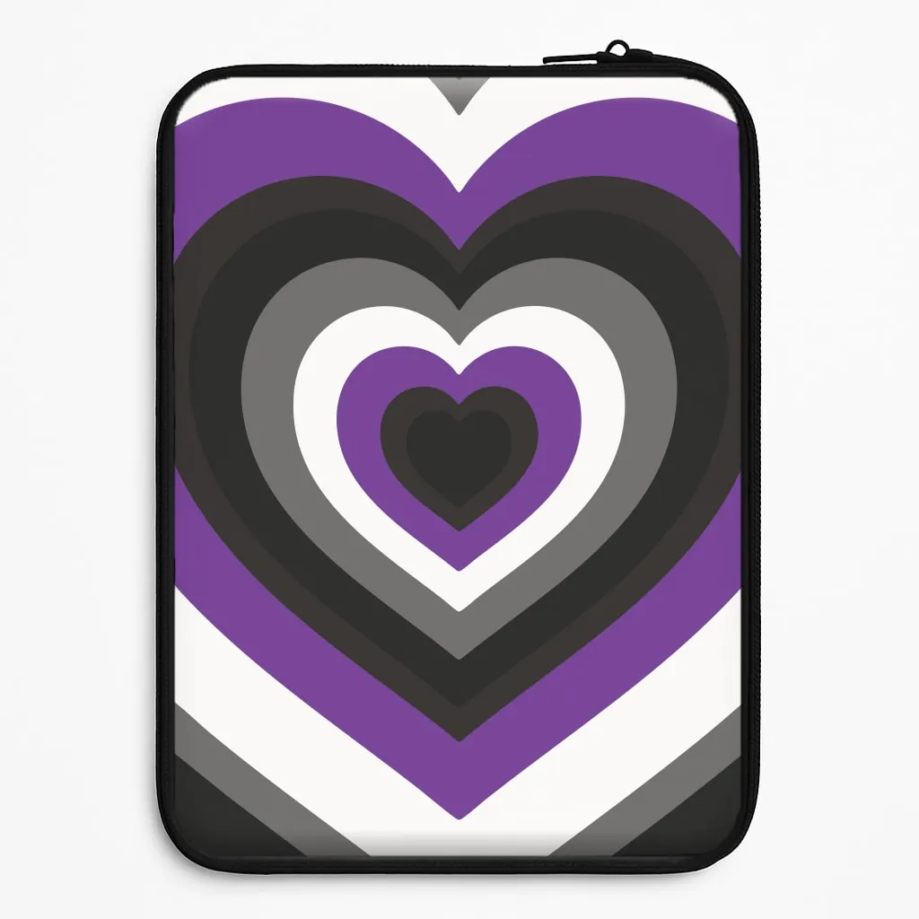 Soft Edge Asexual Pride Heart Laptop Sleeve
