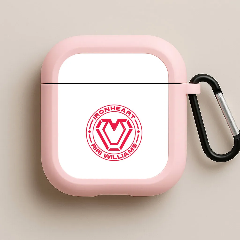 Flexible Material Protector Metal Heart Riri AirPods Case