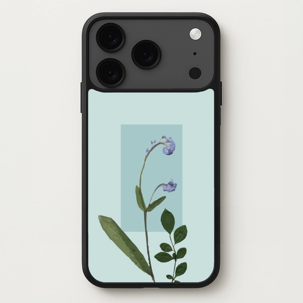 Fashion Look Abstract Blue Pressed Flower Phone Case
