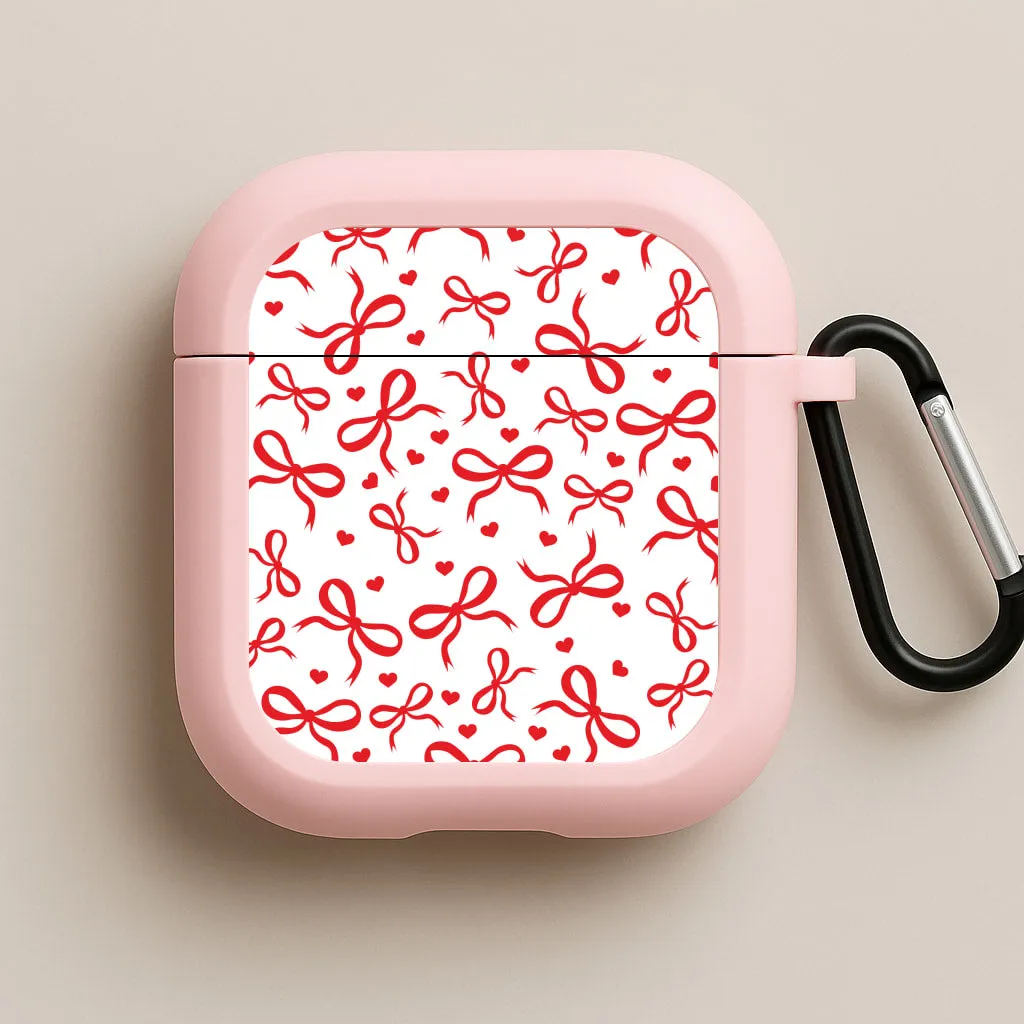 Coquette Bows And Hearts Red AirPods Case high quality airpods protector wireless anti dust guard