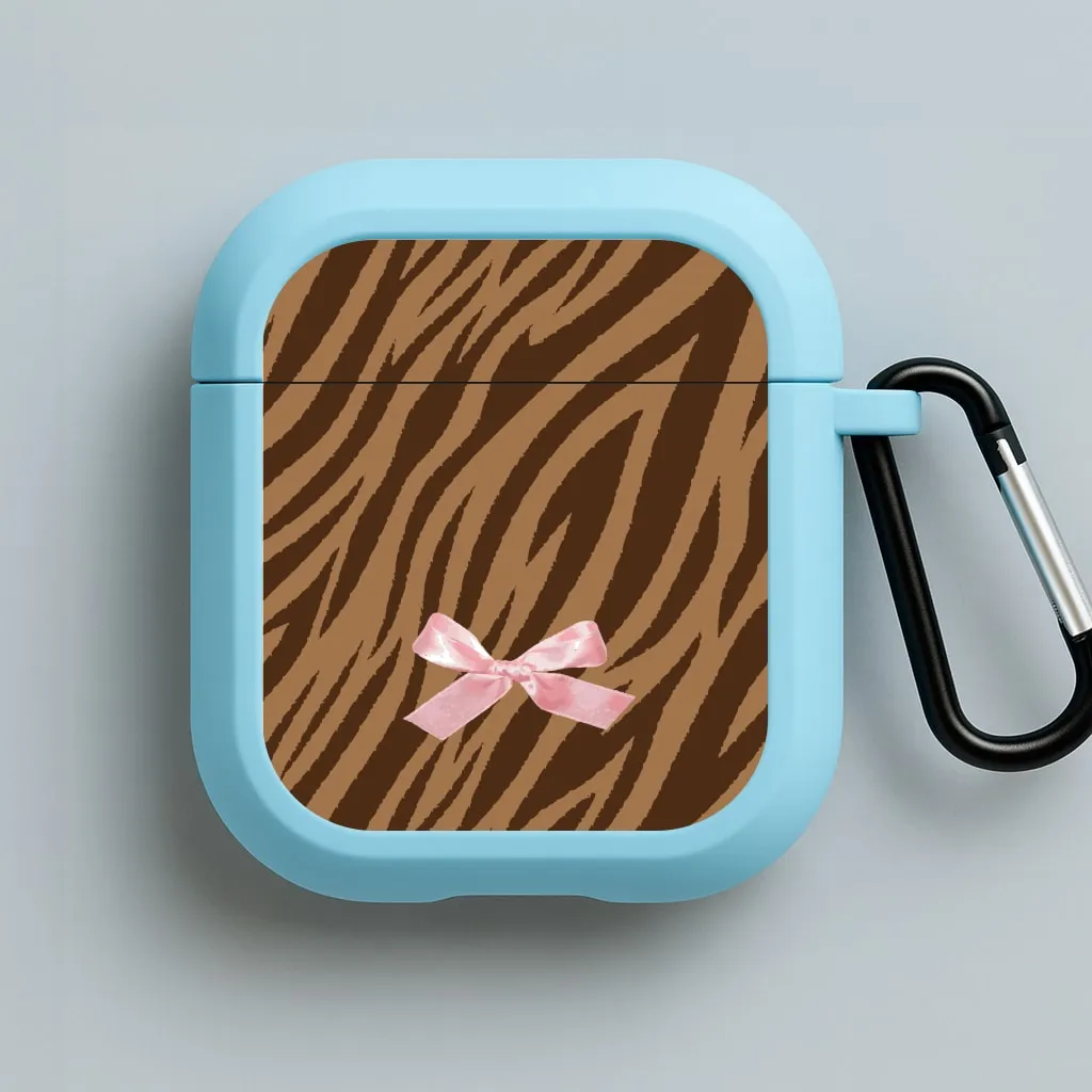 Coquette Brown Tiger Print AirPods Case durable matte airpods cover Durable Protective Grip
