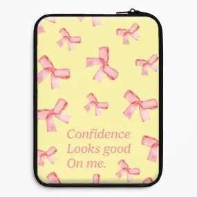 Durable Pattern Texture Coquette Confidence Looks Good On Me Laptop Sleeve