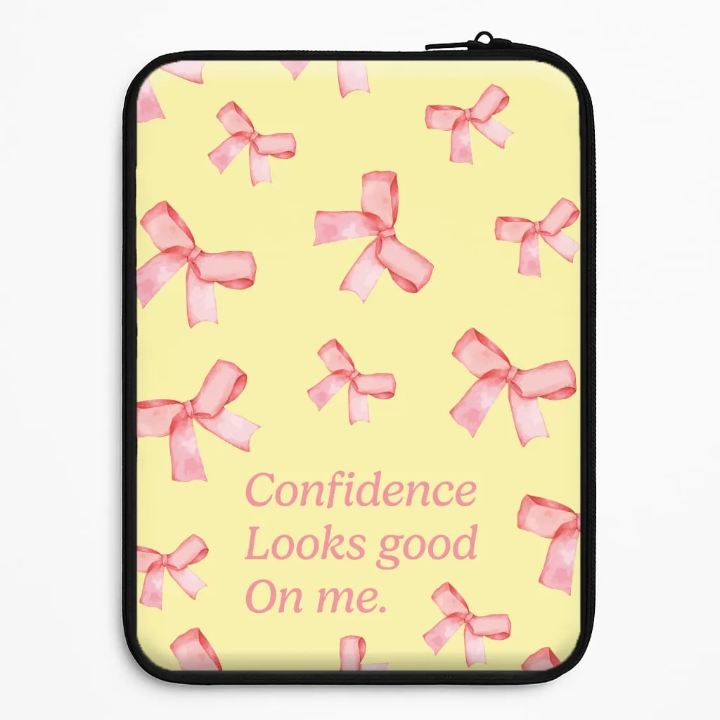 Durable Pattern Texture Coquette Confidence Looks Good On Me Laptop Sleeve