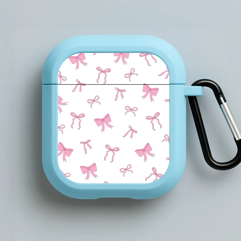 magnetic strap cover Coquette Variety Pink Bows Pattern AirPods Case