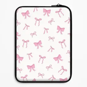 Smooth Pattern Finish Coquette Variety Pink Bows Pattern Laptop Sleeve