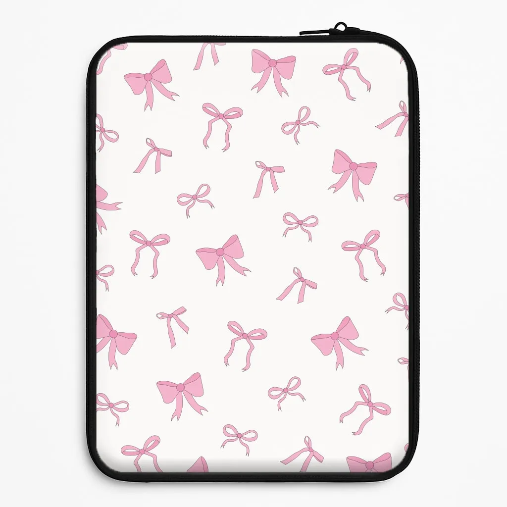 Smooth Pattern Finish Coquette Variety Pink Bows Pattern Laptop Sleeve