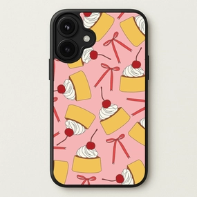 Classic Style Coquette Bows And Pudding Pattern Phone Case