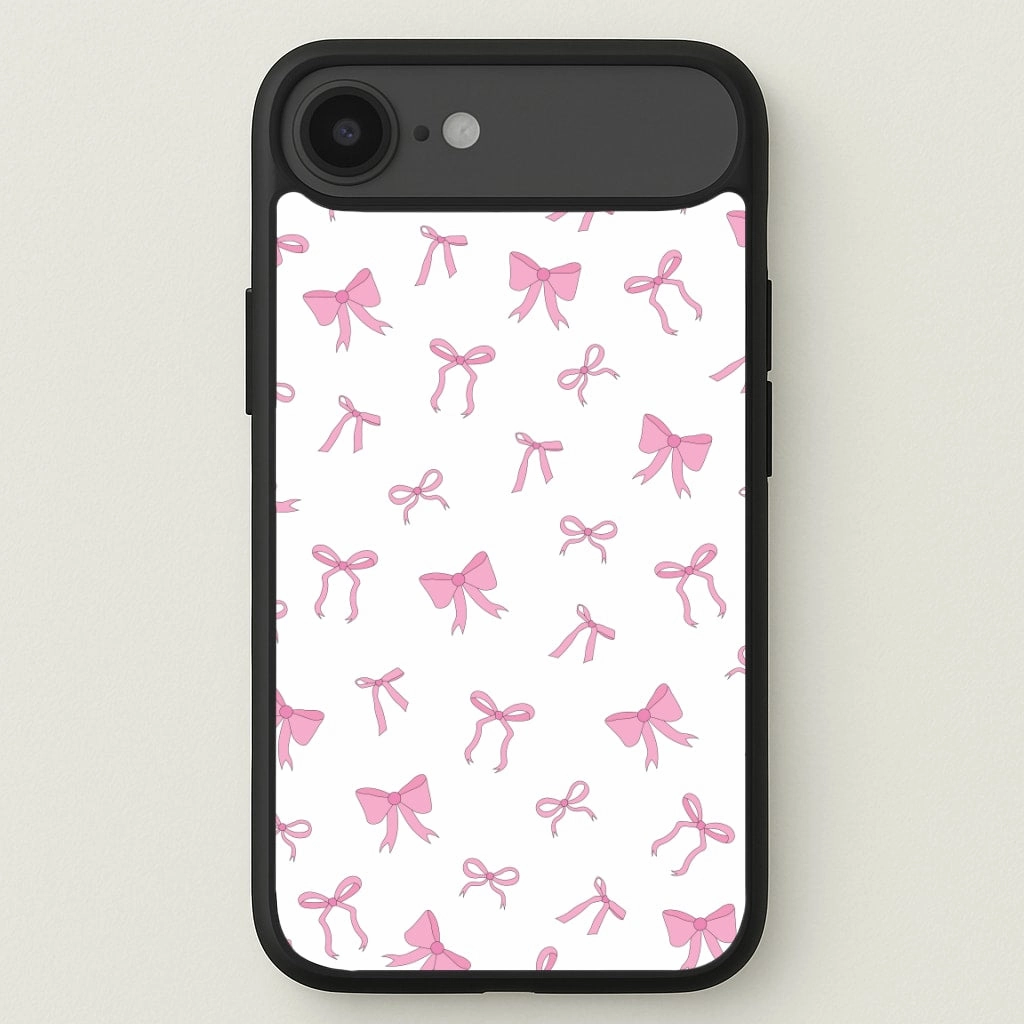 Matte Texture Surface Coquette Variety Pink Bows Pattern Phone Case