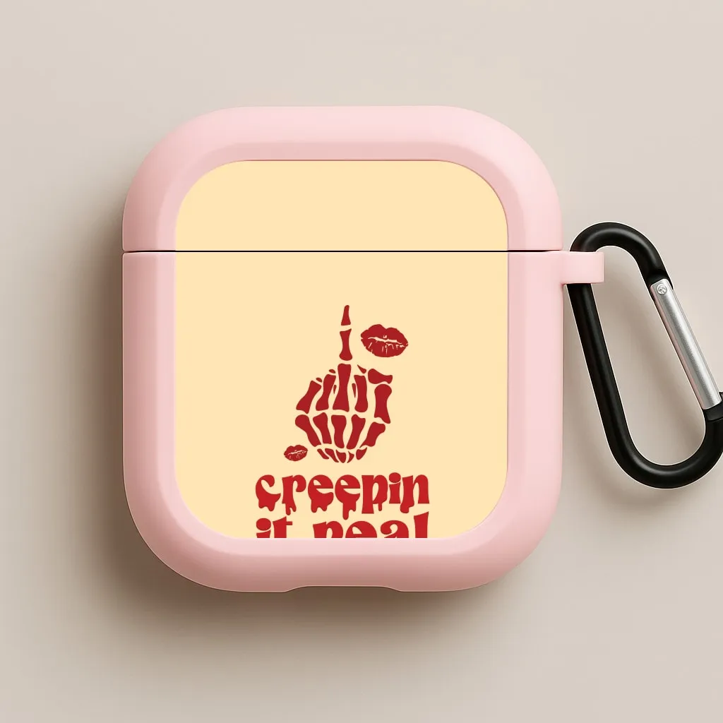 Creepin It Real AirPods Case vivid pastel portable leather protector magnetic clip silicone cover