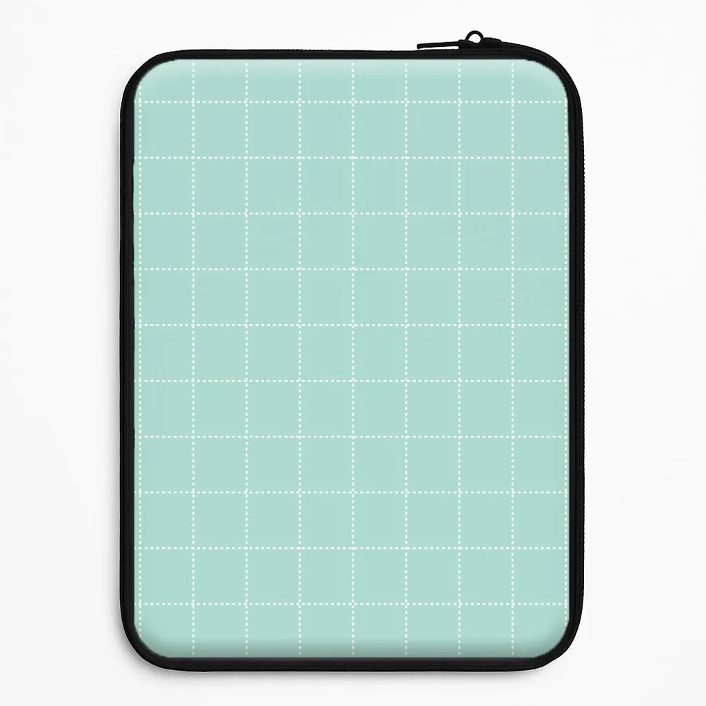 Everyday Use Rugged Look Criss Cross Cyan Stripes Laptop Sleeve