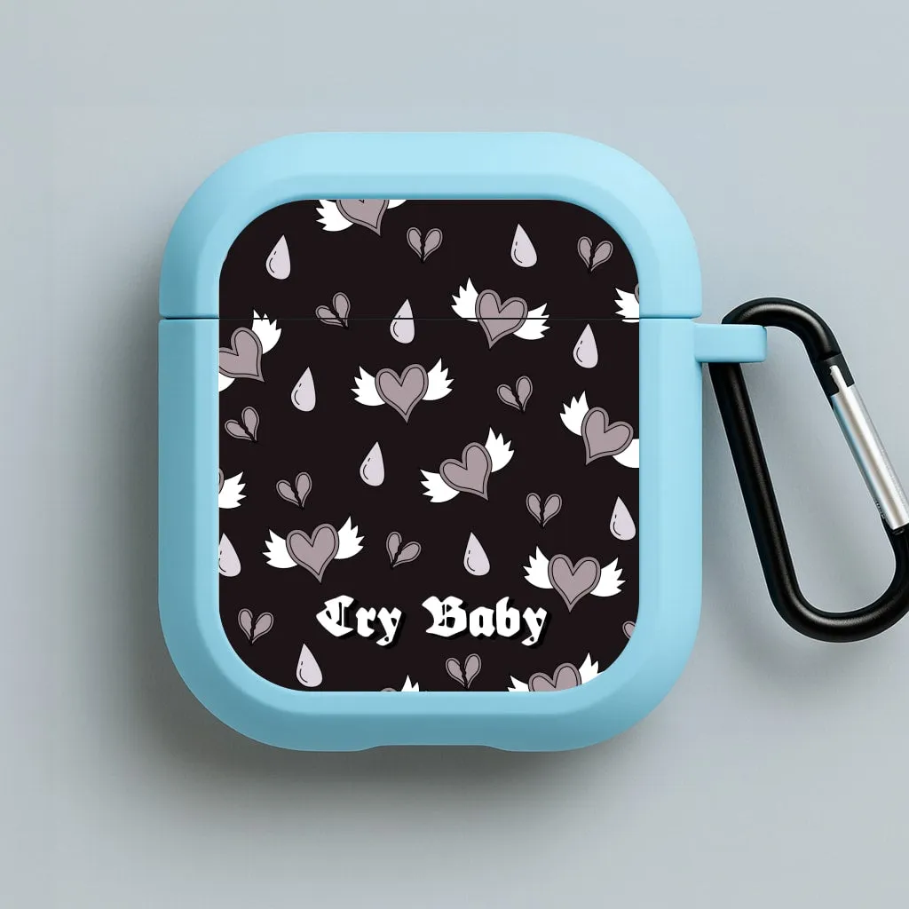 Cry Baby Monochrome Hearts Pattern AirPods Case For office use