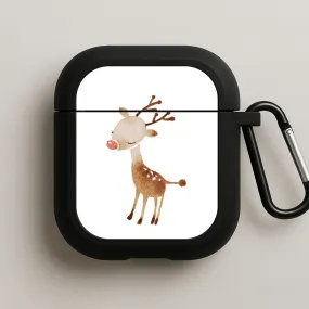 Watercolour Rudolph The Reindeer AirPods Case Soft Smooth Coating durable ergonomic neon silicone airpods case