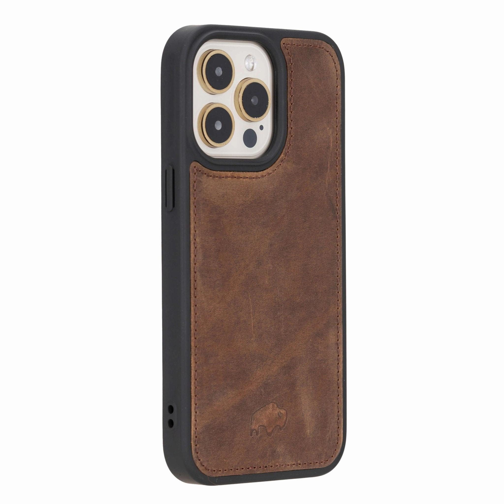 Minimalist Aesthetic Premium Texture Modern York MagSafe Leather Case ?C iPhone 15 Pro Max, Distressed Coffee