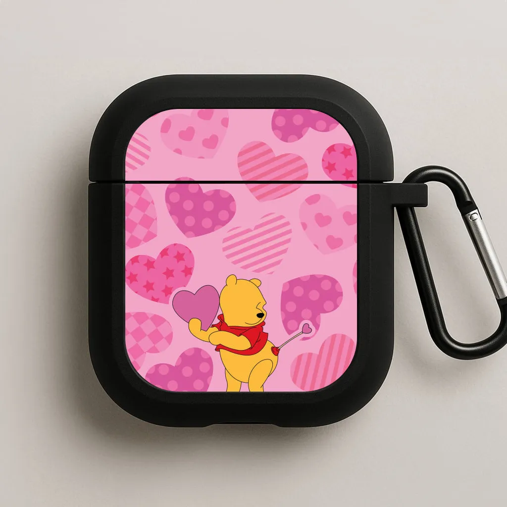 minimal modern design Cupid Pooh Valentine's AirPods Case