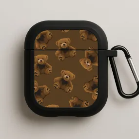 Creative Compact Texture Cute Brown Bear Pattern AirPods Case