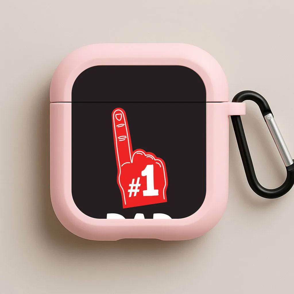 #1 Dad Foam Finger AirPods Case Colorful Grip Sleeve