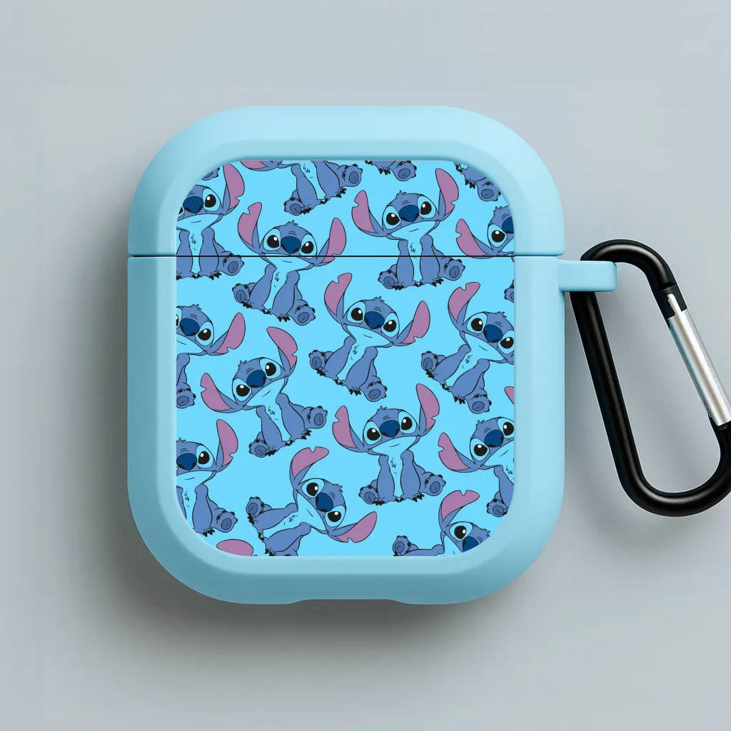 Cute Alien Blue Pattern AirPods Case Compact Travel Organizer