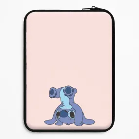 Cute Blue Alien Handstand Laptop Sleeve Refined Style Outdoor Design