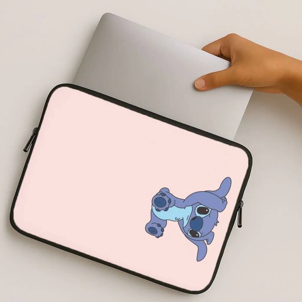 Elegant Look Cute Blue Alien Handstand Laptop Sleeve