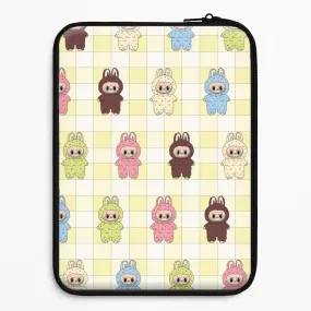 Cute Colourful Monsters Checkered Pattern Laptop Sleeve Matte Shield