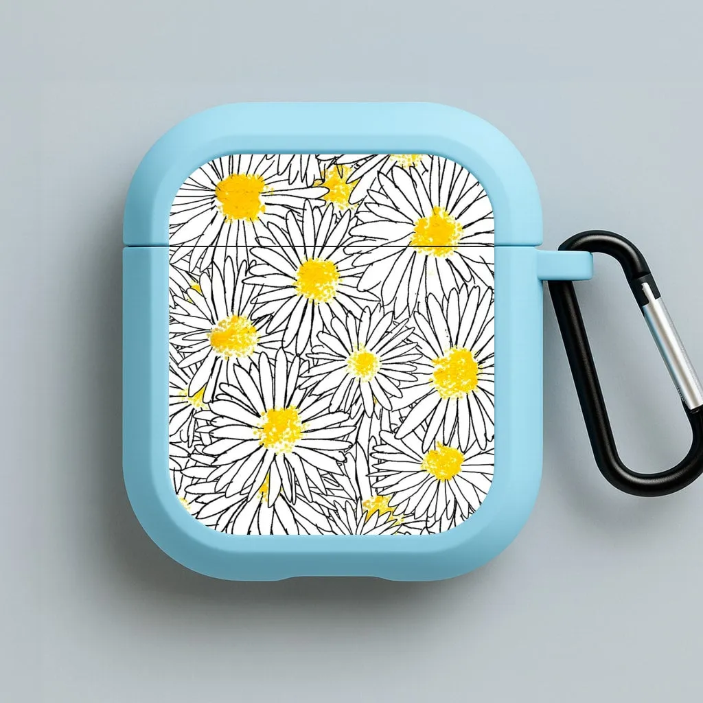 premium designer airpods shell Cute Daisy Pattern AirPods Case