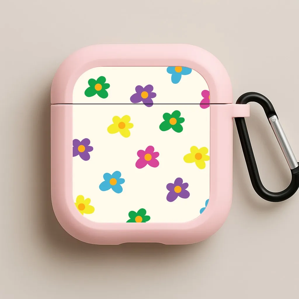 dustproof storage protector trendy silicone shell Cute Flower Pattern - Floral AirPods Case