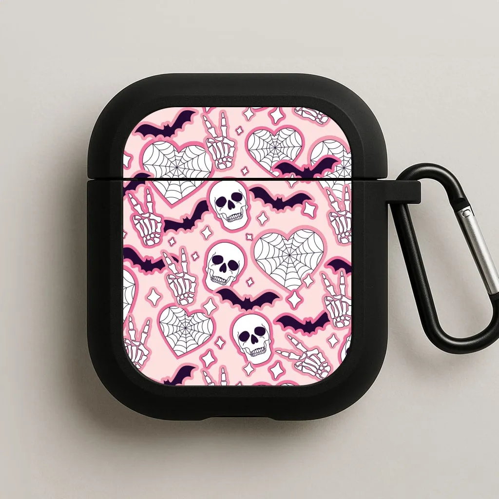 sleek modern tech style Cute Halloween Stickers Pattern AirPods Case