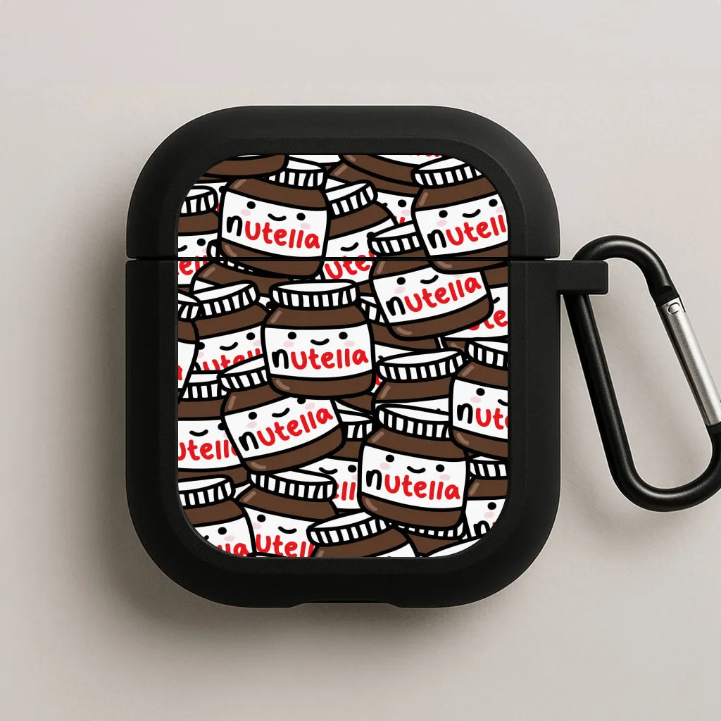 soft matte commuter airpods cover Cute Nutella Pattern AirPods Case