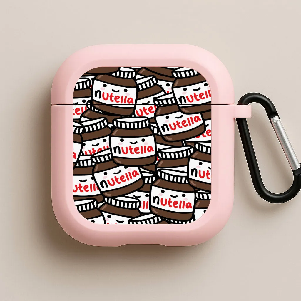 compact silicone carrier compact magnetic shell Cute Nutella Pattern AirPods Case