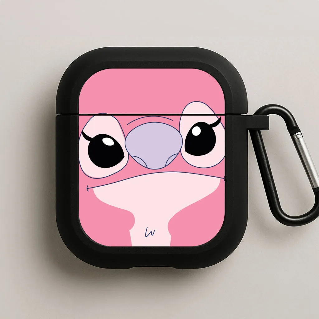 lightweight travel hybrid case custom printed travel protector Cute Pink Alien Face AirPods Case