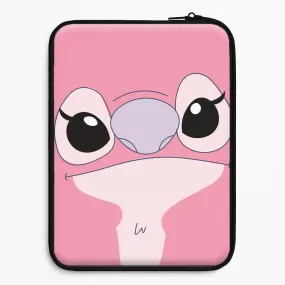 Cute Pink Alien Face Laptop Sleeve Protective Structure Vivid Texture