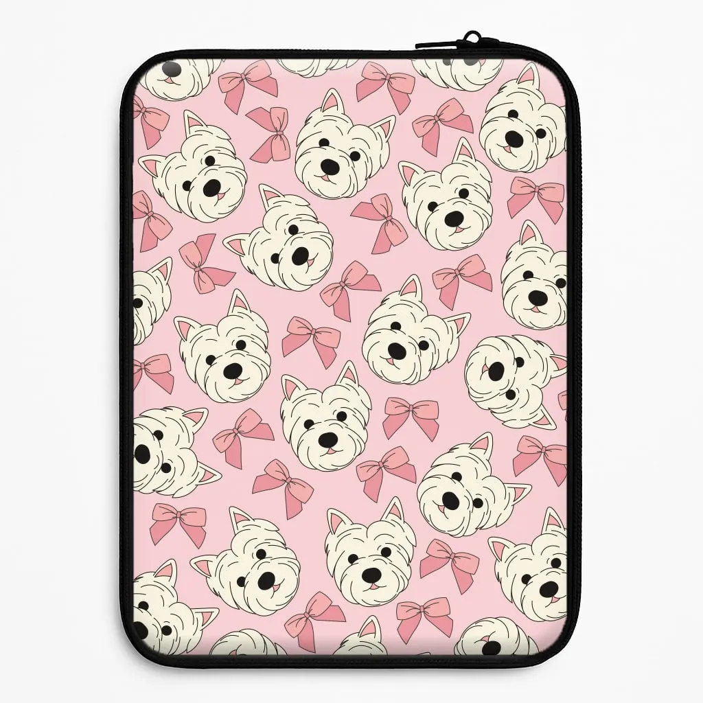 Cute Terrier And Bows Pattern  Laptop Sleeve Comfort Build Modern Build